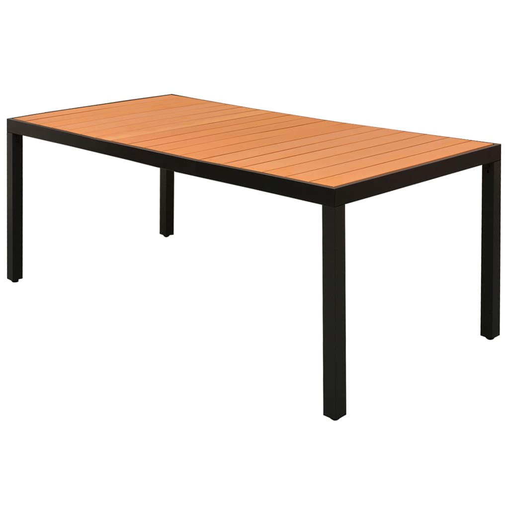 Dining Set | Black and Brown | WPC, aluminium, PVC rattan, steel