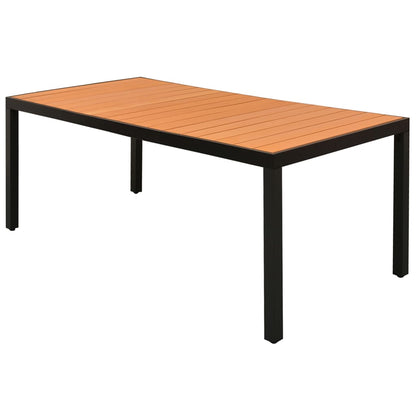Dining Set | Black and Brown | WPC, aluminium, PVC rattan, steel