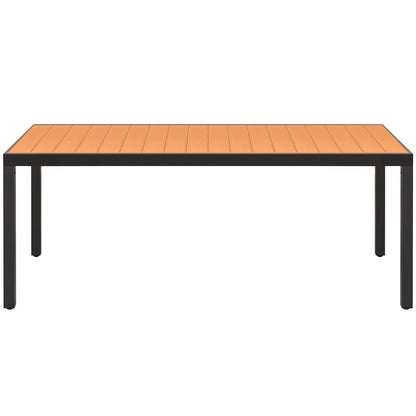 Dining Set | Black and Brown | WPC, aluminium, PVC rattan, steel