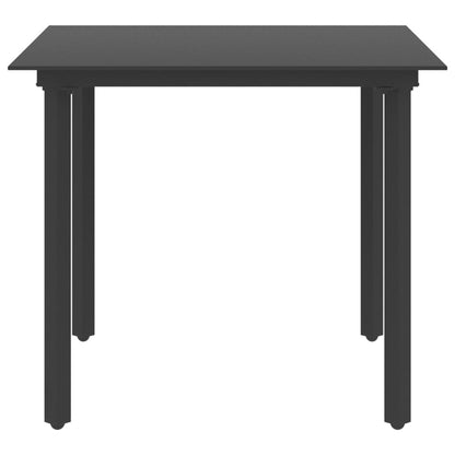 3 Piece Garden Dining Set PVC Rattan Black