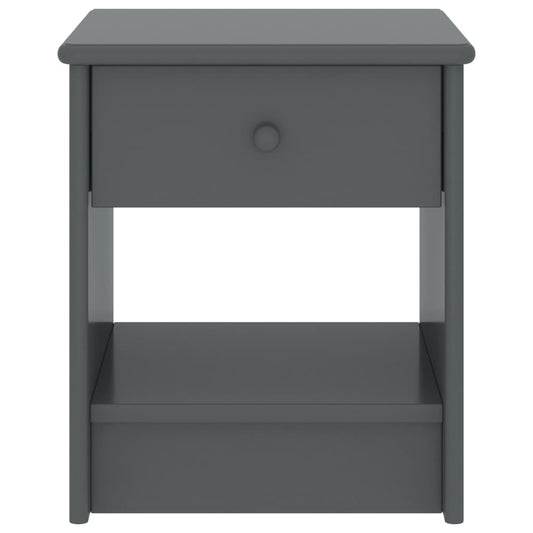 Bedside Cabinet Dark Grey 35x30x40 cm Solid Pinewood