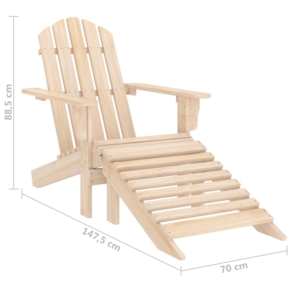 Garden Chair | Natural wood | Solid fir wood |  Detachable