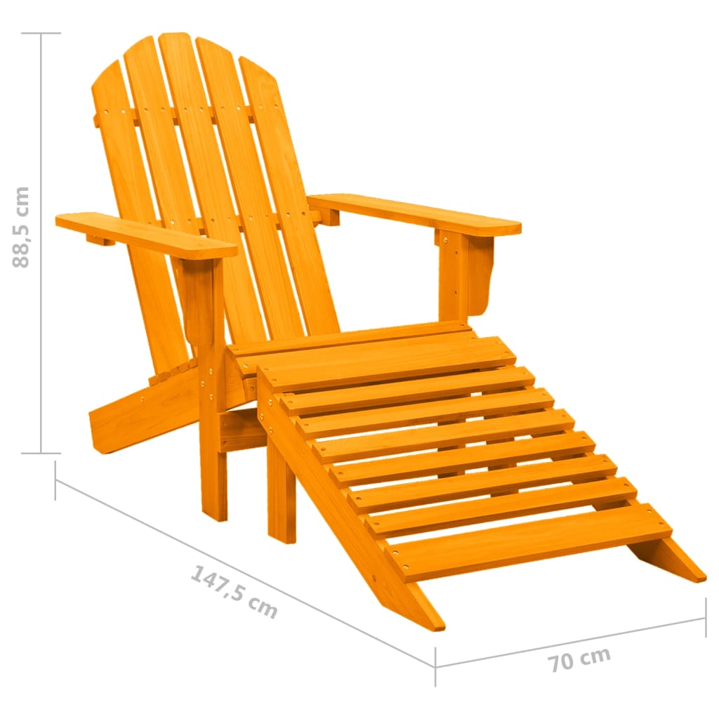 Garden Chair | Orange | Solid fir wood | Standard | Detachable