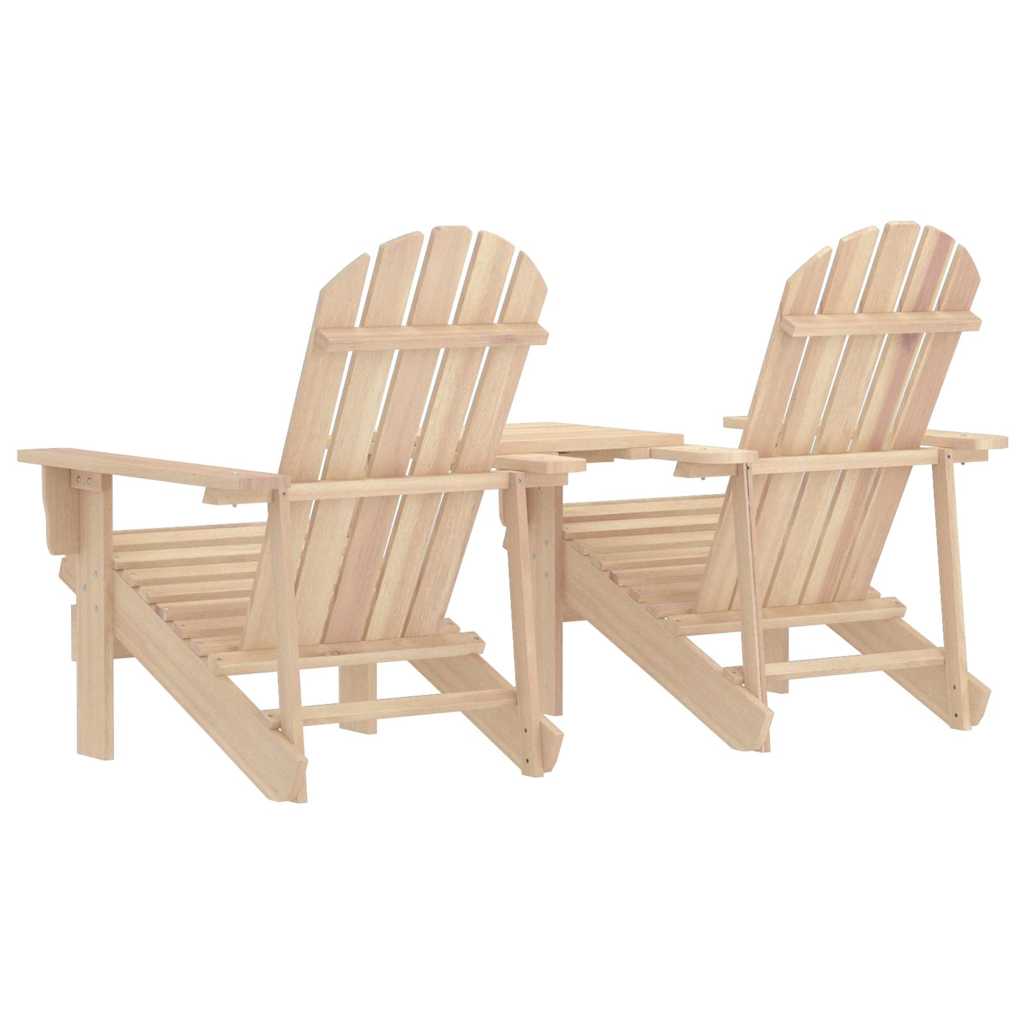 315892 vidaXL Garden Adirondack Chairs with Tea Table Solid Fir Wood