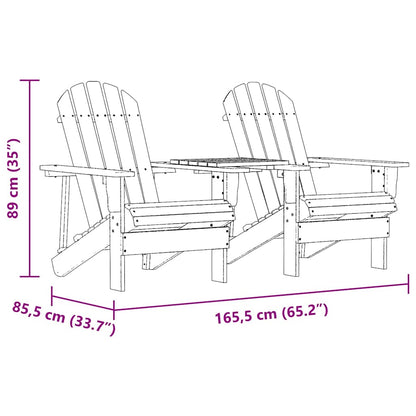 315892 vidaXL Garden Adirondack Chairs with Tea Table Solid Fir Wood