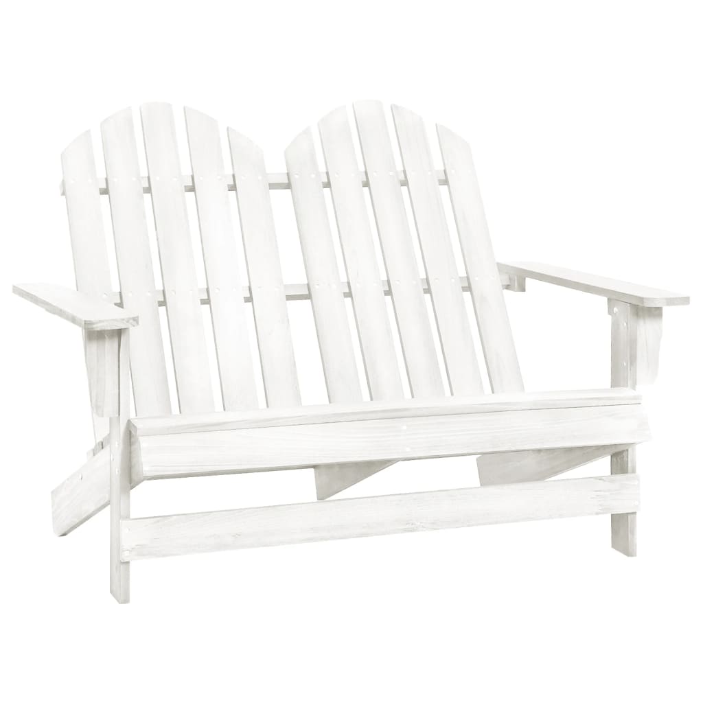 Garden Chair | White | Solid Fir Wood | 2-Seater | Durable