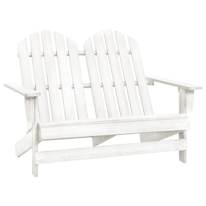 Garden Chair | White | Solid Fir Wood | 2-Seater | Durable