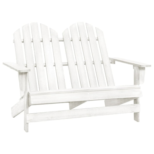 Garden Chair | White | Solid Fir Wood | 2-Seater | Durable