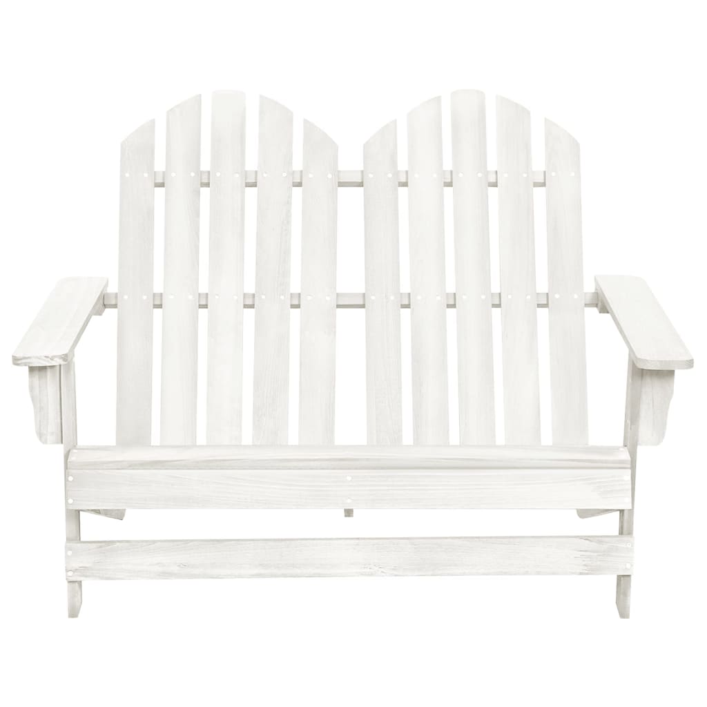 Garden Chair | White | Solid Fir Wood | 2-Seater | Durable