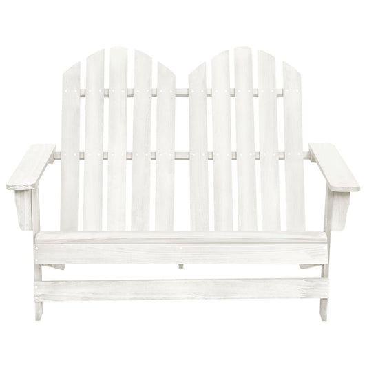 Garden Chair | White | Solid Fir Wood | 2-Seater | Durable
