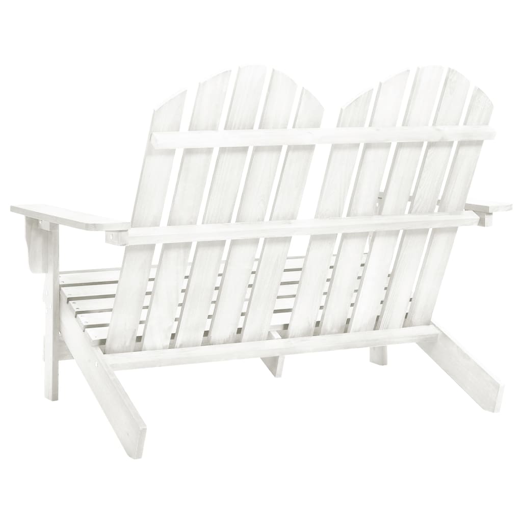 Garden Chair | White | Solid Fir Wood | 2-Seater | Durable