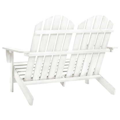 Garden Chair | White | Solid Fir Wood | 2-Seater | Durable