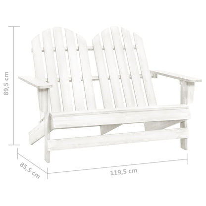 Garden Chair | White | Solid Fir Wood | 2-Seater | Durable