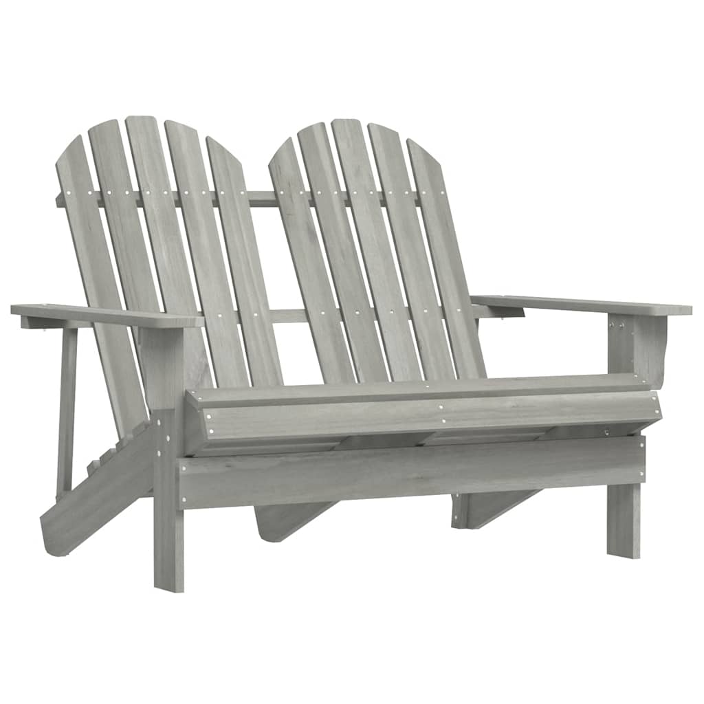 Garden Chair | Grey | Solid fir wood | 2-seater | Durable