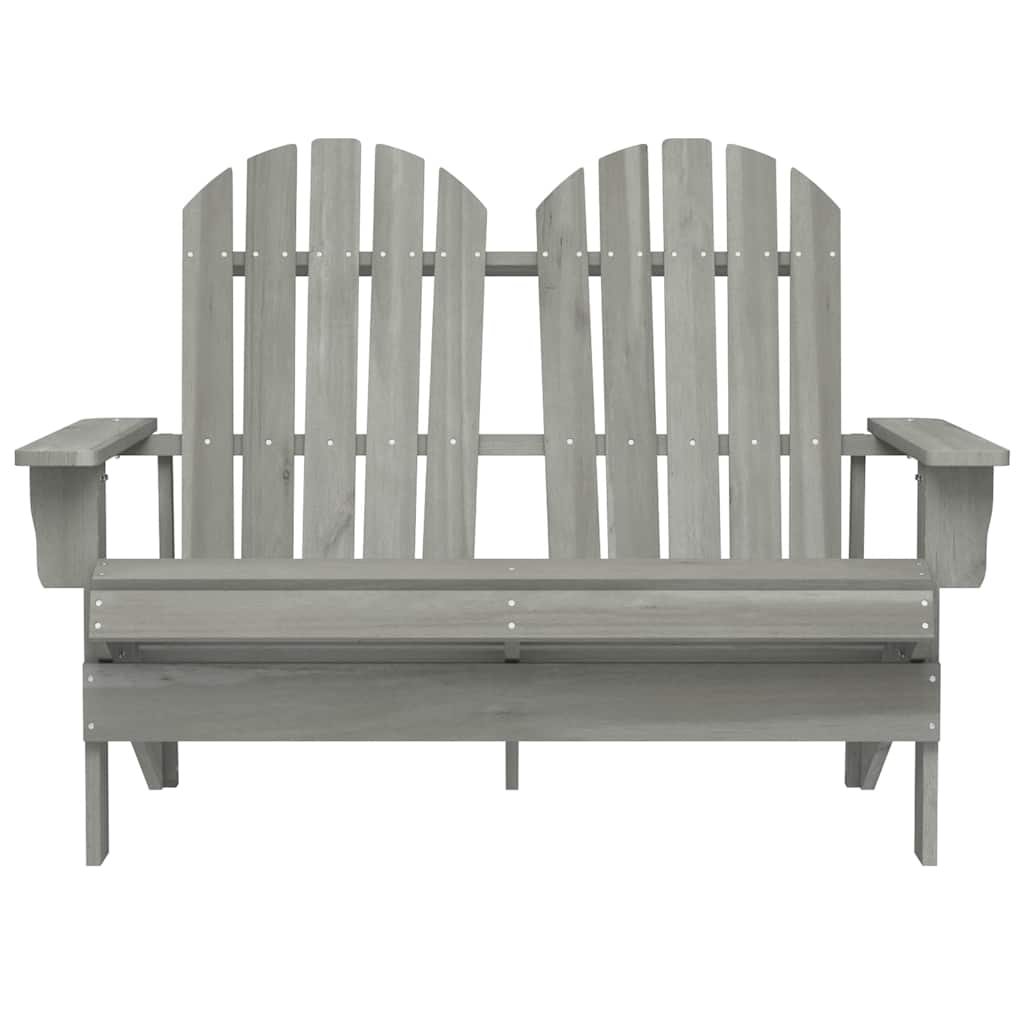 Garden Chair | Grey | Solid fir wood | 2-seater | Durable