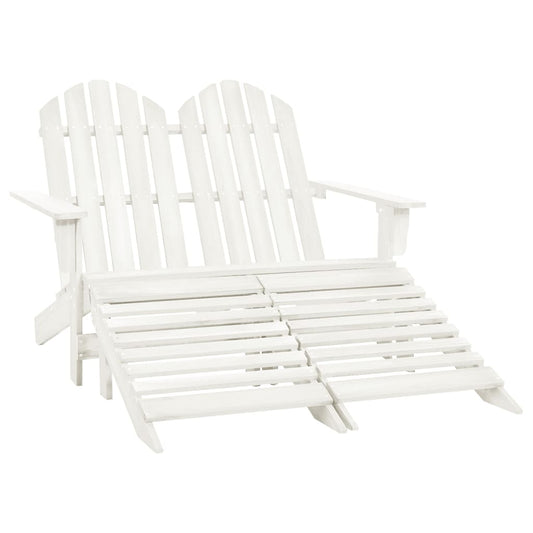 Garden Chair | White | Fir Wood | 2-seater | Ergonomic | Adirondack Chair