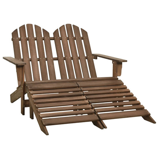 Garden Chair | Brown | Solid Fir Wood | 2-seater | Detachable
