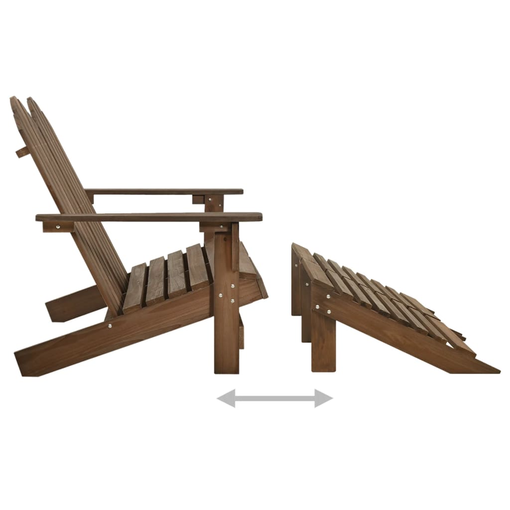 Garden Chair | Brown | Solid Fir Wood | 2-seater | Detachable