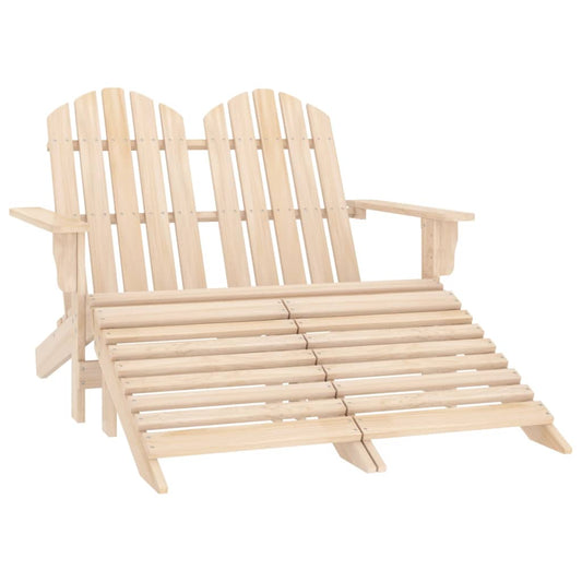 Garden Chair | Natural Wood | Solid Fir Wood | 2-Seater | Detachable
