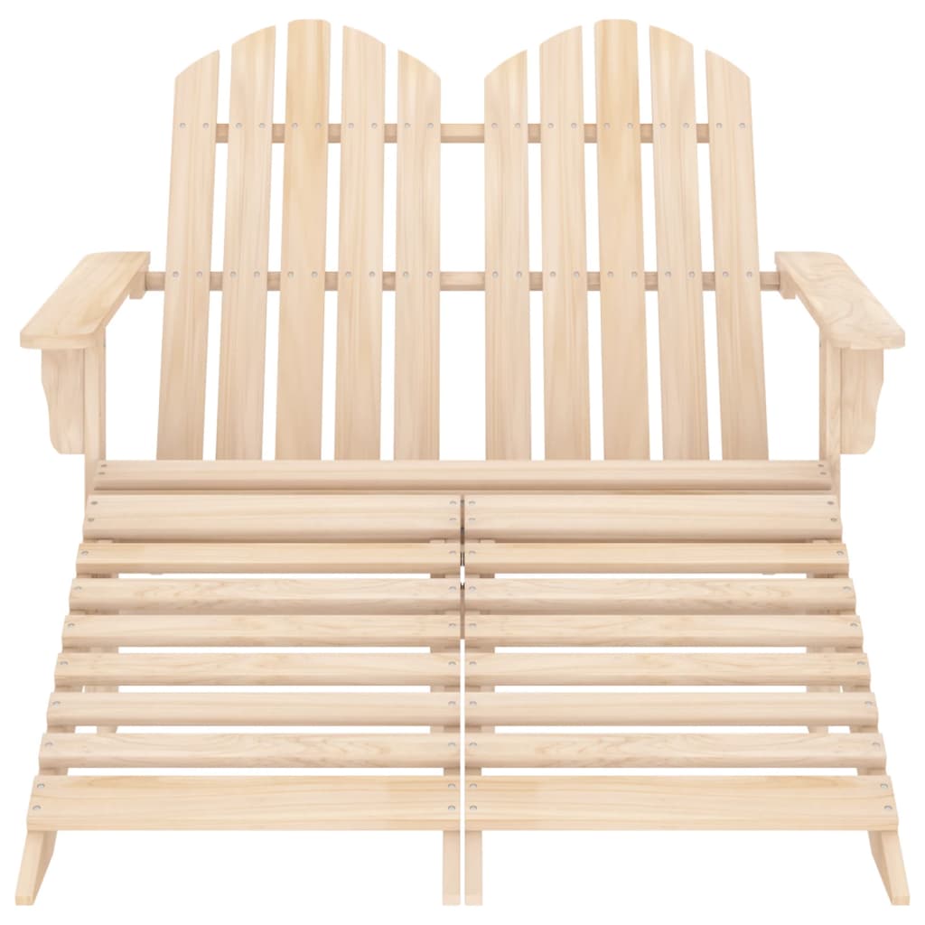 Garden Chair | Natural Wood | Solid Fir Wood | 2-Seater | Detachable