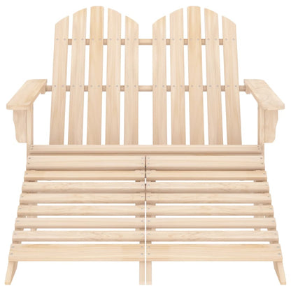 Garden Chair | Natural Wood | Solid Fir Wood | 2-Seater | Detachable