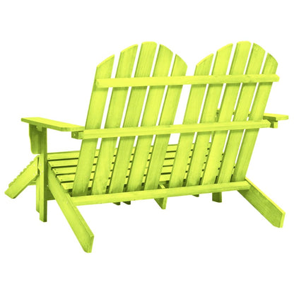 Garden Chair | Green | Solid fir wood | 2-Seater | Detachable