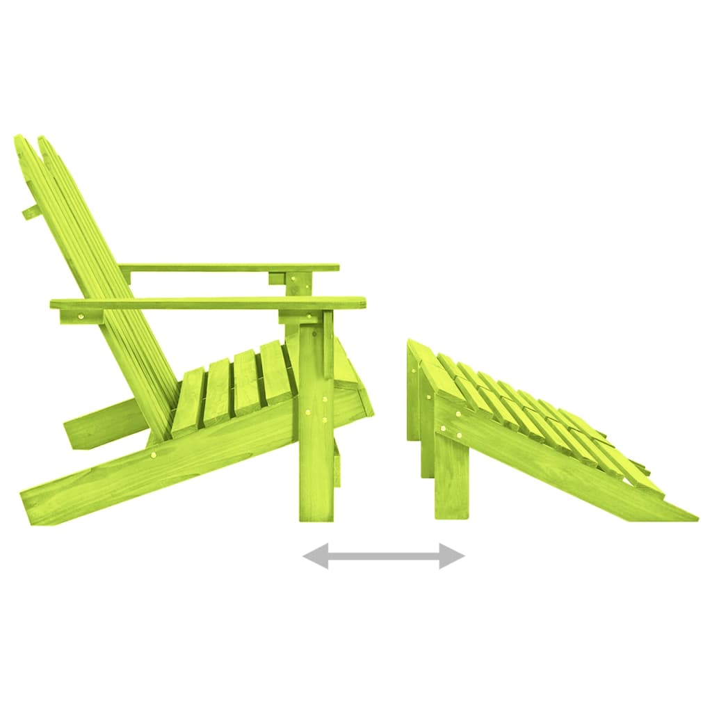 Garden Chair | Green | Solid fir wood | 2-Seater | Detachable
