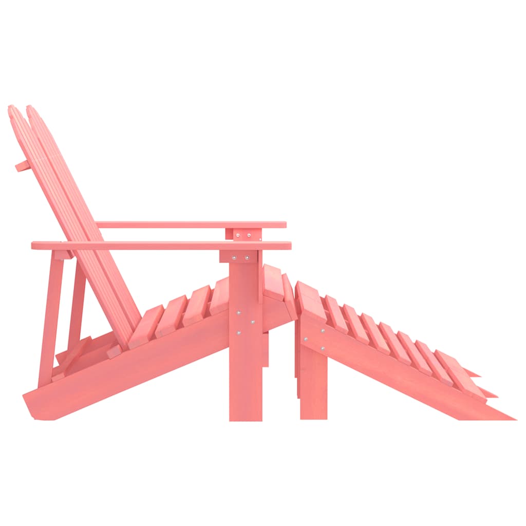 2-Seater Garden Adirondack Chair&Ottoman Fir Wood Pink