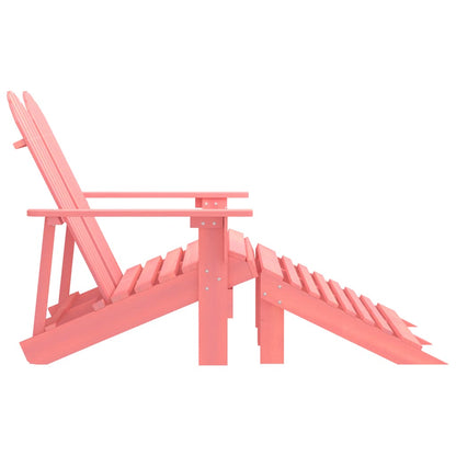 2-Seater Garden Adirondack Chair&Ottoman Fir Wood Pink