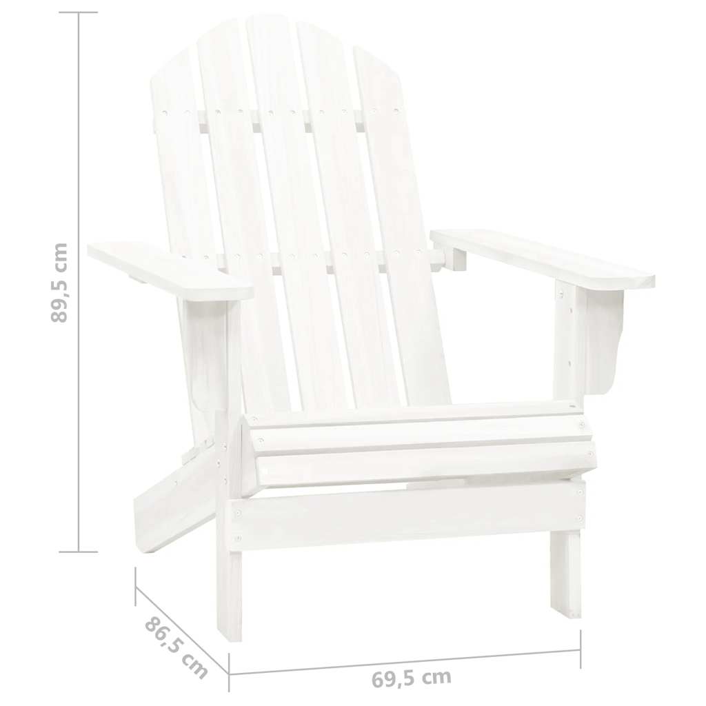 Garden Chair | White | Solid fir wood | Standard | Ergonomic