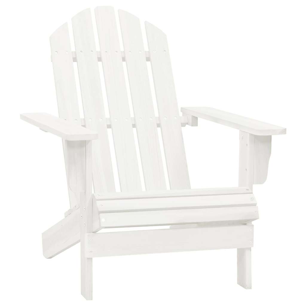 Garden Adirondack Chair with Table Solid Fir Wood White