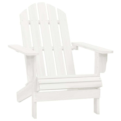 Garden Adirondack Chair with Table Solid Fir Wood White