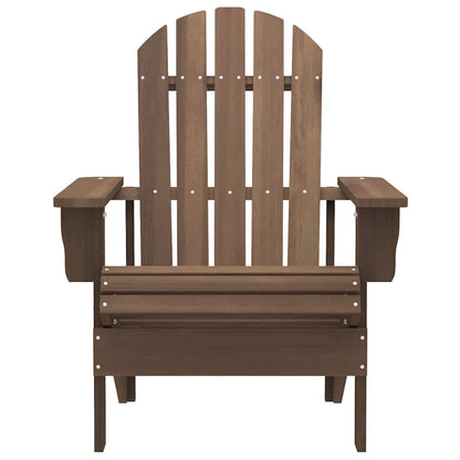 Garden Adirondack Chair with Table Solid Fir Wood Brown