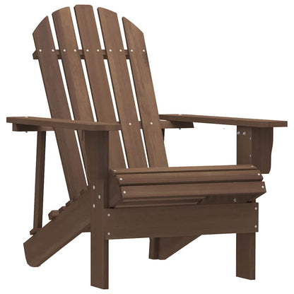 Garden Adirondack Chair with Table Solid Fir Wood Brown