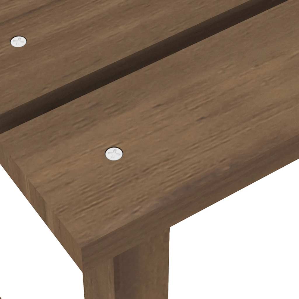 Garden Adirondack Chair with Table Solid Fir Wood Brown