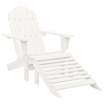 315929 vidaXL Garden Adirondack Chair with Ottoman&Table Solid Fir Wood White