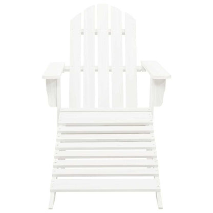 315929 vidaXL Garden Adirondack Chair with Ottoman&Table Solid Fir Wood White