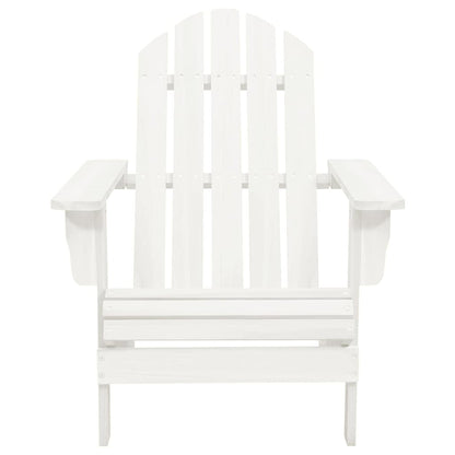 315929 vidaXL Garden Adirondack Chair with Ottoman&Table Solid Fir Wood White