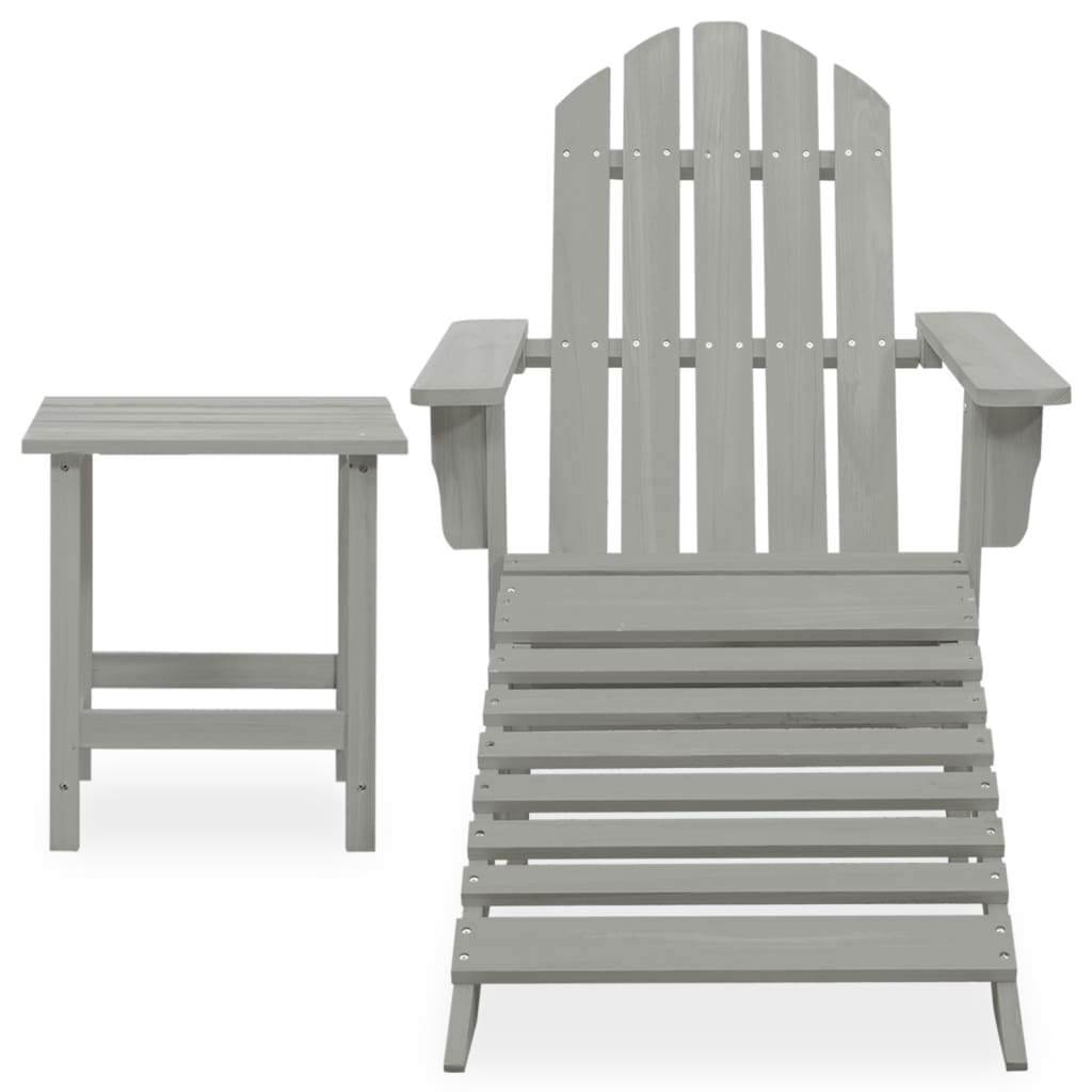 Garden Chair | Grey | Solid Fir Wood | Large | Detachable | Garden Chair