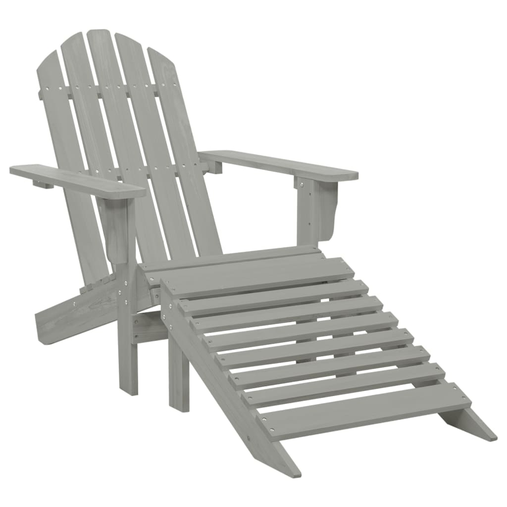 Garden Chair | Grey | Solid Fir Wood | Large | Detachable | Garden Chair