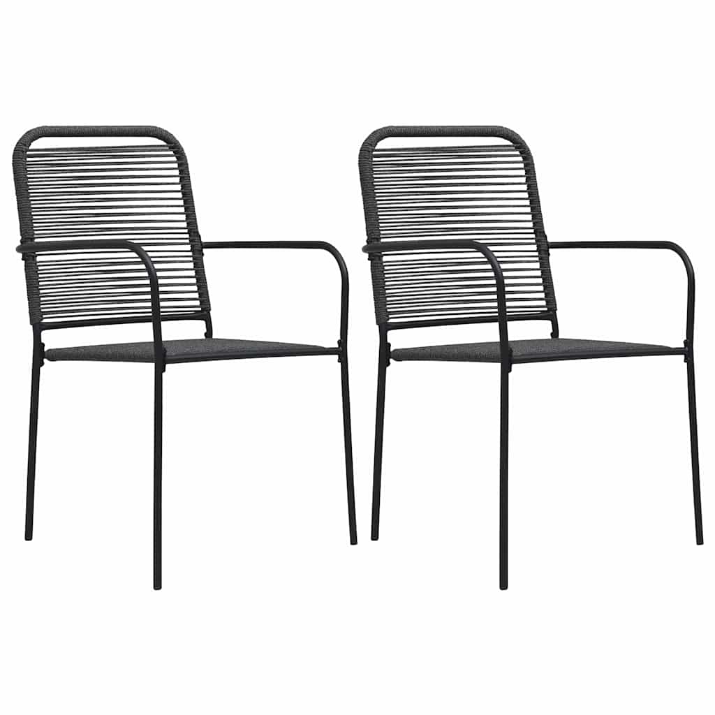 3 Piece Garden Dining Set Black Glass and Steel