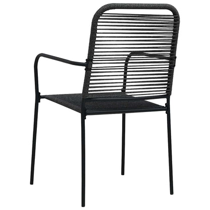 3 Piece Garden Dining Set Black Glass and Steel
