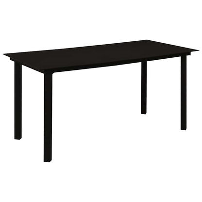 3060209 vidaXL 5 Piece Garden Dining Set Black Glass and Steel (312156+312162)