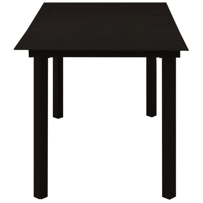 Garden Dining Set | Black | Powder-coated steel, glass, cotton rope