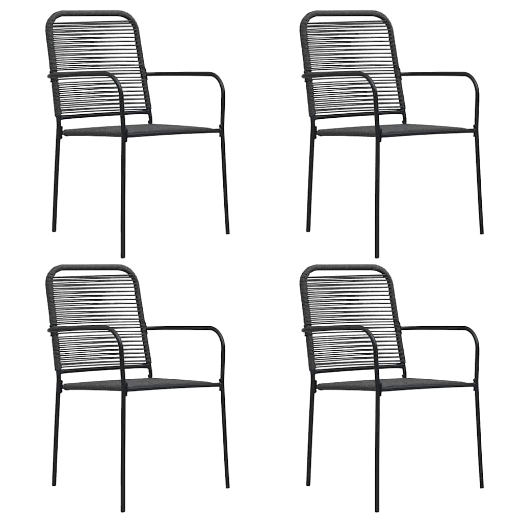 3060209 vidaXL 5 Piece Garden Dining Set Black Glass and Steel (312156+312162)