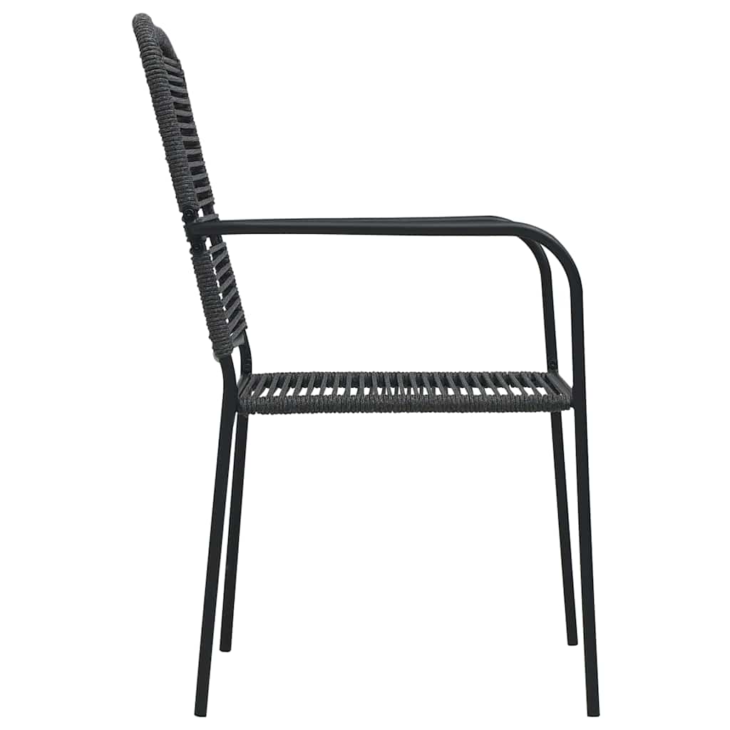 3060209 vidaXL 5 Piece Garden Dining Set Black Glass and Steel (312156+312162)