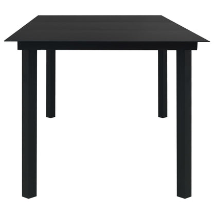 Garden Dining Set | Black | Powder-coated steel, glass, cotton rope