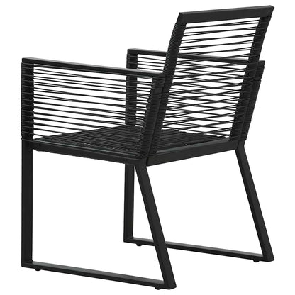 3 Piece Outdoor Dining Set PVC Rattan Black