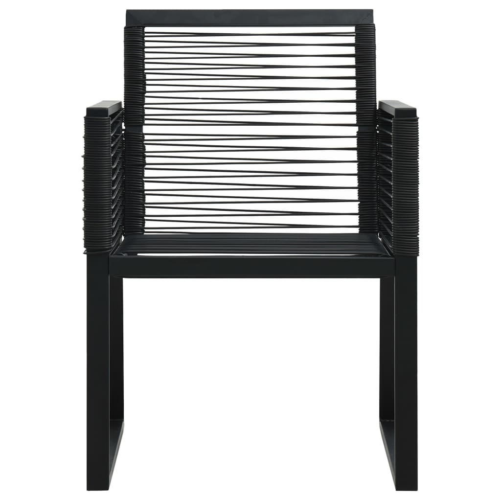 Dining Set | Black | PVC rattan, powder-coated steel, glass | Set