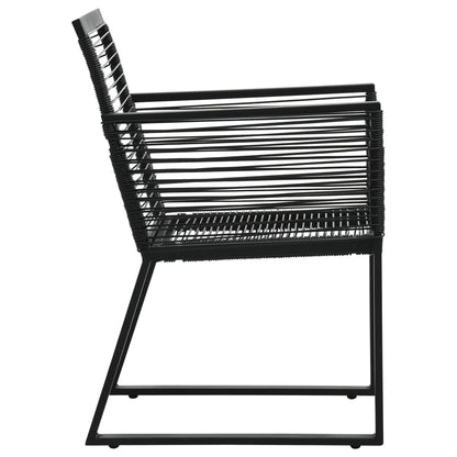 Dining Set | Black | PVC rattan, powder-coated steel, glass | Set